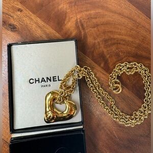 Vintage Super Rare Chanel Coco Mark Heart Necklace